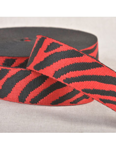 Cintura per animali - Zebra rossa e nera