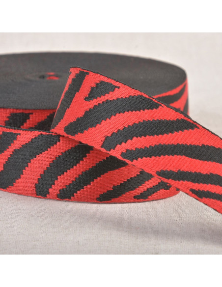 Cintura per animali - Zebra rossa e nera
