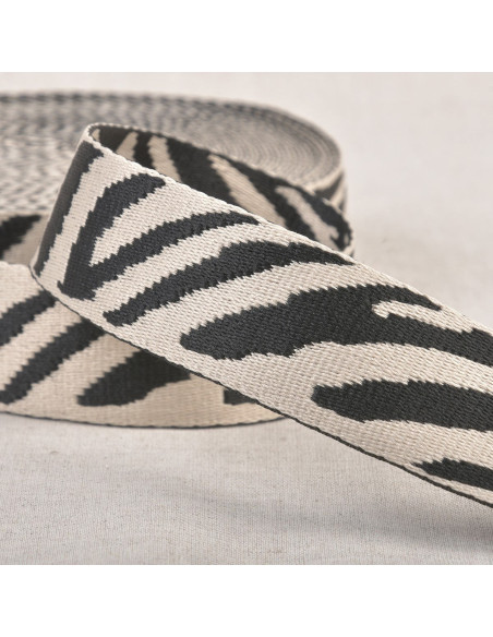 Cintura per animali - Zebra écru e nero