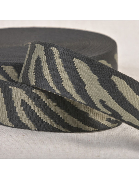 Cintura per animali - Zebra kaki e nero