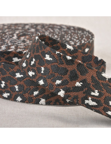Cintura per animali - Leopardo marrone caffè