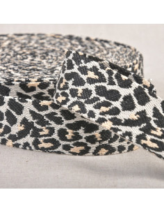 Cintura per animali - Leopardo bianco e nero