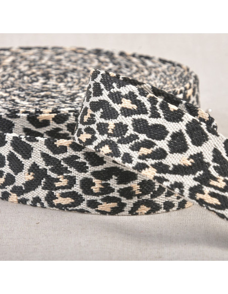 Cintura per animali - Leopardo bianco e nero