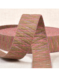 Cintura etnica - Fantasia beige e rosa