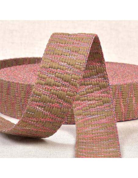 Cintura etnica - Fantasia beige e rosa