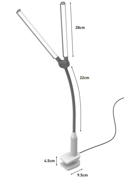 Lampada con morsetto DuoPro Daylight