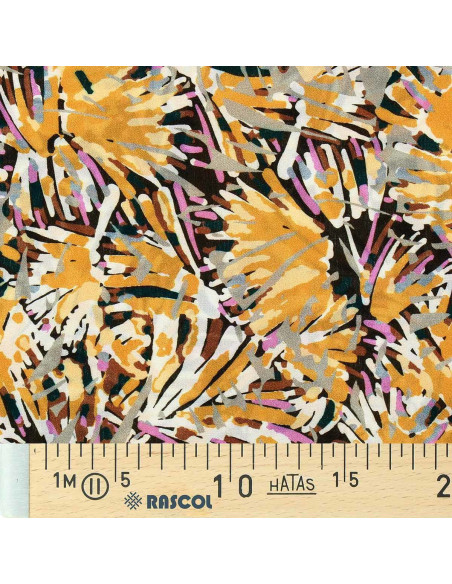 Tessuto in viscosa fantasia - Fizia giallo e talpa
