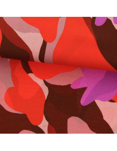 Tessuto viscosa fantasia - Aimael rosso e viola