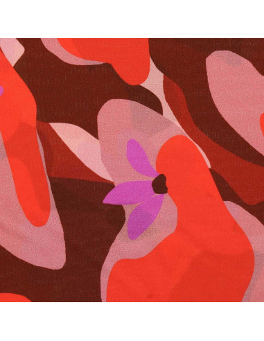 Tessuto viscosa fantasia - Aimael rosso e viola