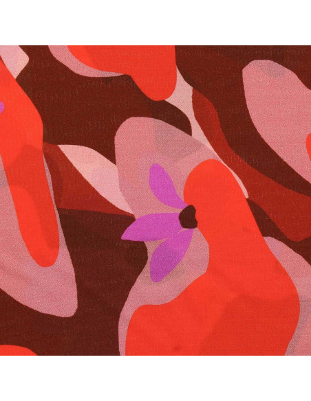 Tessuto viscosa fantasia - Aimael rosso e viola