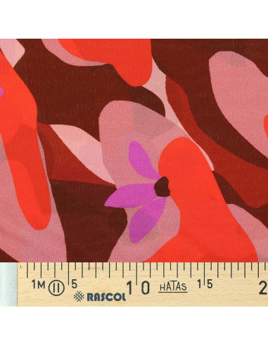 Tessuto viscosa fantasia - Aimael rosso e viola