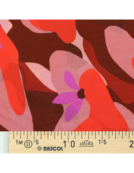 Tessuto viscosa fantasia - Aimael rosso e viola