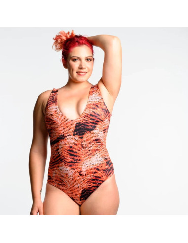 Tessuto lycra costume da bagno - Zebra ocra