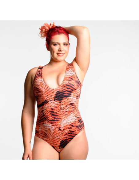 Tessuto lycra costume da bagno - Zebra ocra