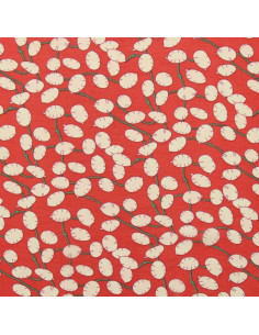Tessuto in mussola stampata - Lunaria rossa 2