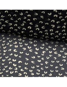 Tessuto in chiffon stampato - Astratto nero