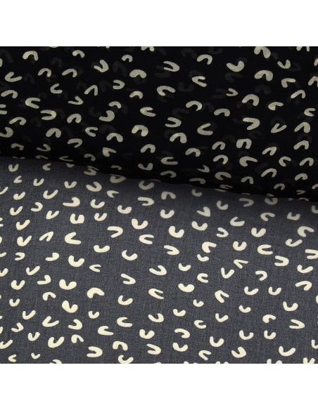 Tessuto in chiffon stampato - Astratto nero