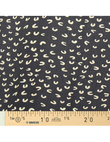 Tessuto in chiffon stampato - Astratto nero
