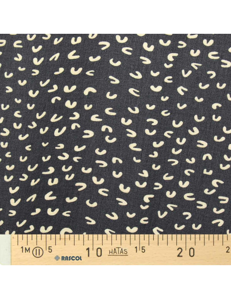 Tessuto in chiffon stampato - Astratto nero