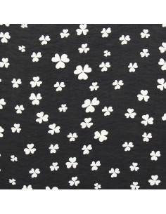 Tessuto in chiffon stampato - Trifoglio nero 2