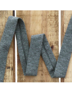 Bordino jersey cotone - Grigio mélange scuro