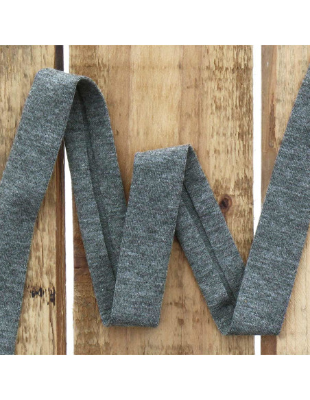 Bordino jersey cotone - Grigio mélange scuro