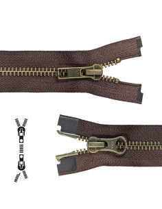 Chiusura a bocca separabile in metallo 80 cm - Maglia marrone bronzo