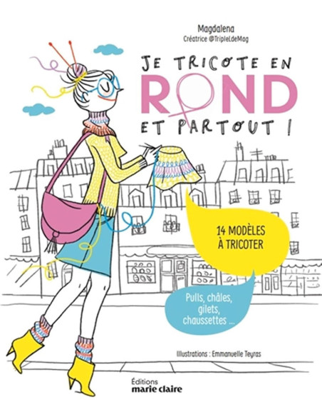 Libro lavoro a maglia in tondo e ovunque