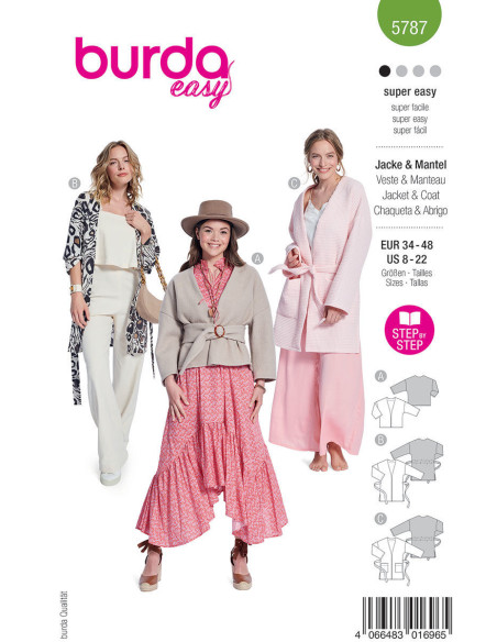 Modello di giacca e cappotto - Burda 5787