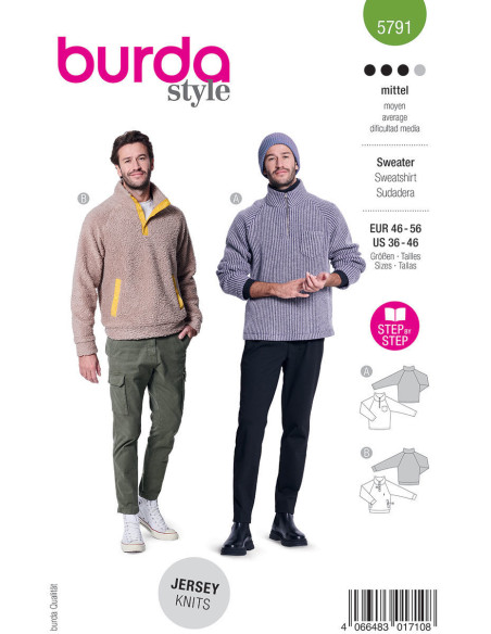 Modello di felpa - Burda 5791