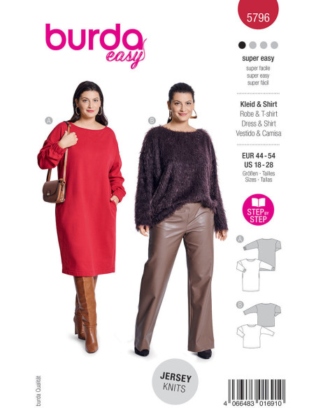 Modello di abito e T-shirt - Burda 5796