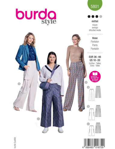 Modello di pantaloni - Burda 5801