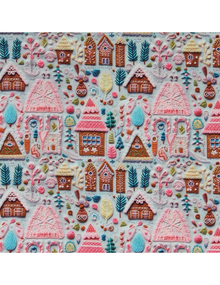 Tessuto popeline di cotone - Hancel grigio e rosa