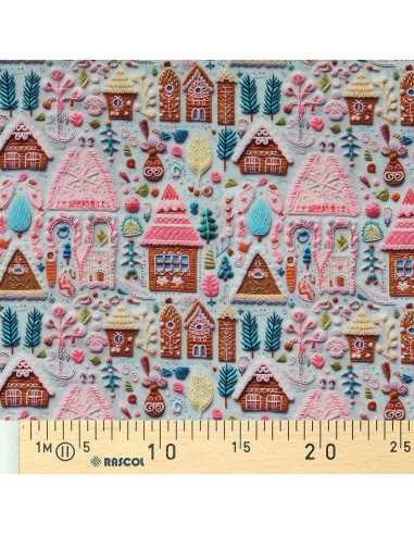 Tessuto popeline di cotone - Hancel grigio e rosa