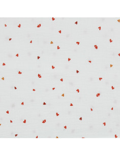 Tessuto doppia garza stampato - Coreo bianco e rosso 2
