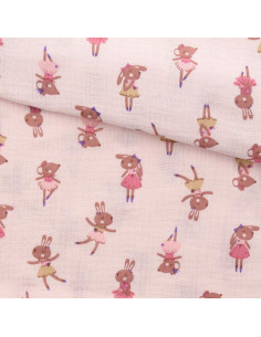 Tessuto doppia garza stampato - Fifi morganite