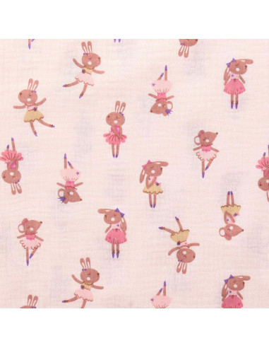 Tessuto doppia garza stampato - Fifi morganite