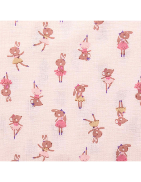Tessuto doppia garza stampato - Fifi morganite