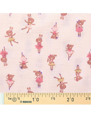 Tessuto doppia garza stampato - Fifi morganite