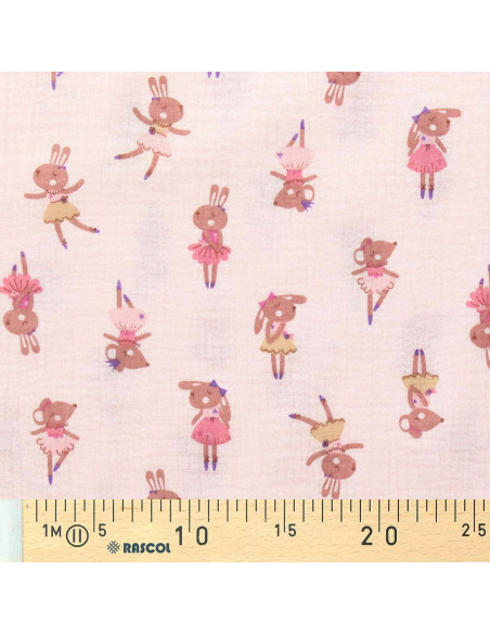 Tessuto doppia garza stampato - Fifi morganite