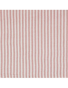 Tessuto doppia garza goffrata a righe - Rosa antico e bianco sporco 2