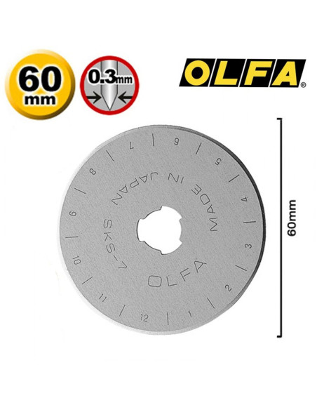 1 lama di ricambio per cutter Olfa - 60 mm