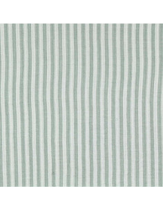 Tessuto doppia garza goffrata a righe - Verde grigio e bianco sporco 2