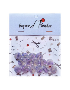 Confezione di 15 bottoni in bioresina 15 mm 4 fori - Quarzo