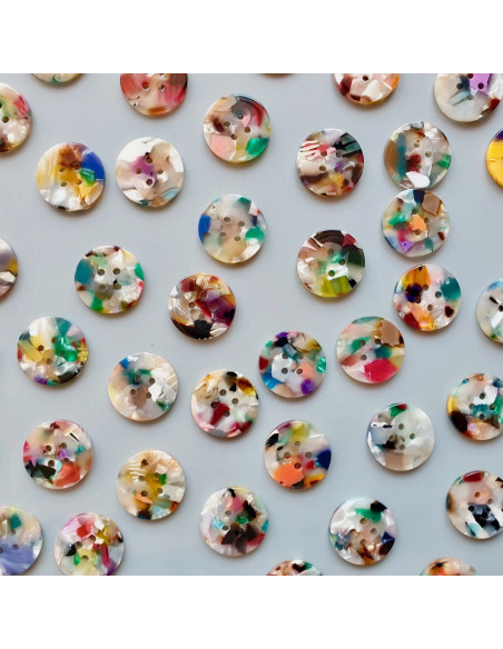 Confezione di 10 bottoni in biorisina 20 mm 4 fori - Painterly