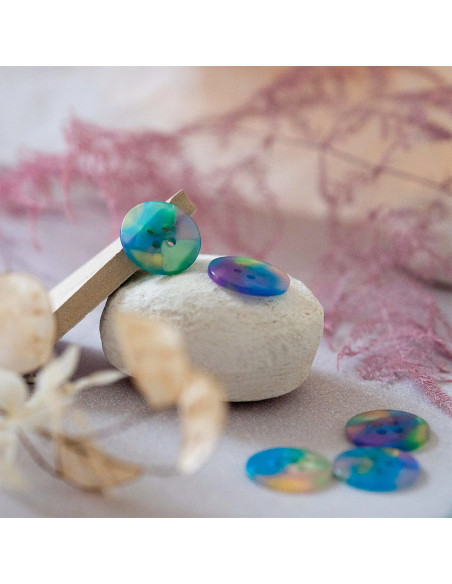 Confezione di 10 bottoni in biorisina 20 mm 4 fori - Neverland
