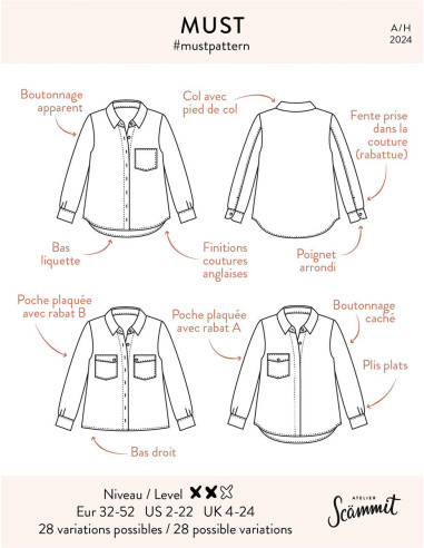 Modello di camicia Must - Atelier Scämmit