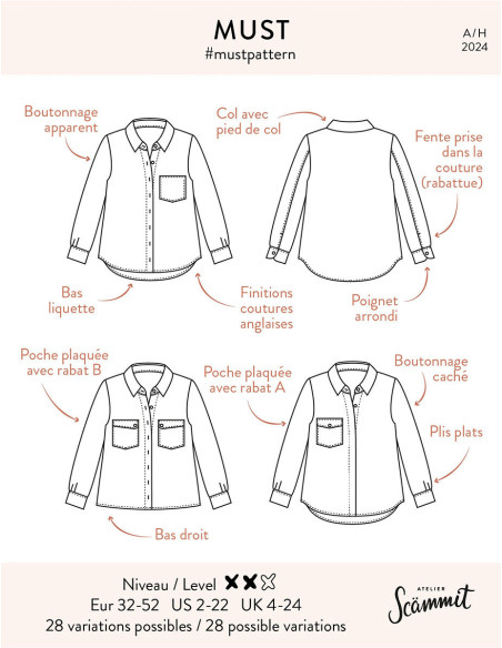 Modello di camicia Must - Atelier Scämmit
