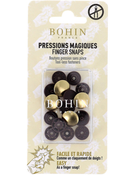 Bottoni a pressione magici senza pinza 14 mm - Finitura in metallo oro