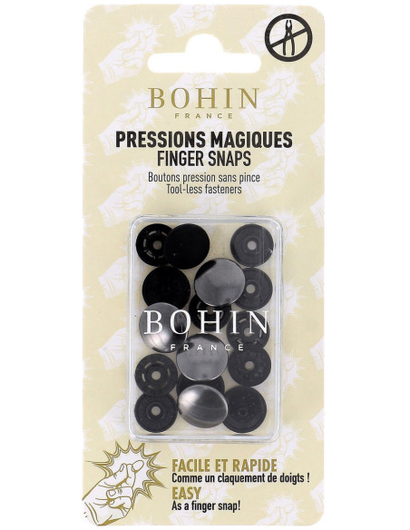 Bottoni a pressione magici senza pinza 14 mm - Finitura metallo canna di fucile
